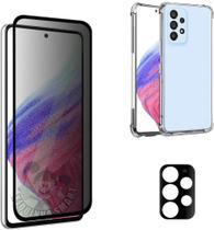 Kit para Samsung A53 Película 3D Privacidade + Câmera 3D + Capinha case