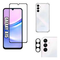Kit Para Samsung Galaxy A15 Película Vidro 3d, Capa e Película Câmera