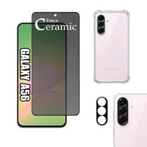 KIT Para Samsung Galaxy A56 Película de Privacidade Fosca 9D Capa Anti Impacto Película Câmera KIT Para Samsung Galaxy A56 Película de Privacidade Fosca 9D Capa Anti Impacto Película Câmera