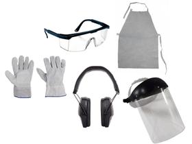 Kit para Serralheiro ( Luva + Avental + Abafador + Óculos de Proteção + Máscara )