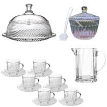 Kit para Servir Café Lanche 16 Peças Dream Vidro Transparente