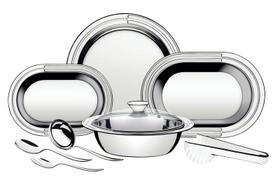 Kit para Servir Ciclo em Aço Inox 8 Peças Tramontina 64510/890 Kit para Servir Ciclo em Aço Inox 8 Peças Tramontina 64510/890