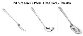 Kit para Servir Inox Linha Plaza Hercules (Espátula, Concha e Garfo Trinchante)