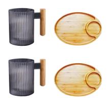 Kit Para Servir Lanches 4 Peças Atende 2 Pessoas - Oferta