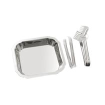 Kit para servir salada, arroz, carnes 3 peças em inox