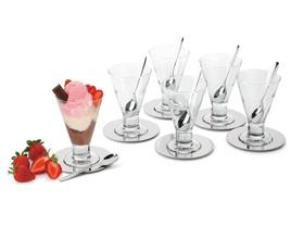 Kit Para Servir Sorvete Sobremesas 6 Conjuntos Taça De Vidro Multiuso Milk Shake Doces Salada De Fruta