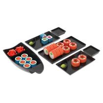 Kit Para Servir Sushi Essential Preto 6 Peças 99328/1008 Coza