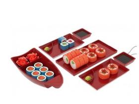 Kit Para Servir Sushi Essential Vermelho 6 Peças - Coza (Cód.5860) - Coza - Brinox Metalúrgica