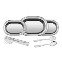 Kit para Servir Tramontina Inox Ciclo 6 peças Jogo Travessas