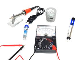 Kit para soldagem ferro 60w 220v com multímetro analógico
