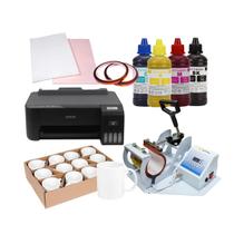 Kit para Sublimação Prensa de Caneca Bivolt 12 canecas Impressora Papel Tintas e Fita - Epson