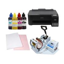 Kit para Sublimação Prensa de Caneca Bivolt Impressora Papel e Tintas