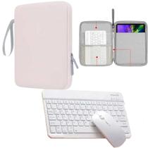 Kit Para Tablet Xiaomi Redmi Pad SE 11" Pasta Case Rosa + Teclado e Mouse sem fio Bluetooth