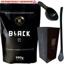 Kit Para Tereré Black Erva Mate 500g + Copo Cuia Quadrado Acrílico + Bomba Clássica Preta Kit Para Tereré Black Erva Mate 500g + Copo Cuia Quadrado Acrílico + Bomba Clássica Preta