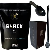 Kit Para Tereré Black Erva Mate 500g + Copo Cuia Quadrado Acrílico + Bomba Clássica Preta Kit Para Tereré Black Erva Mate 500g + Copo Cuia Quadrado Acrílico + Bomba Clássica Preta