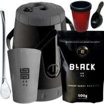 Kit Para Tereré Black Erva Mate 500g Garrafa Pávia Lisa Copo Acrílico Cinza Bomba de Ferro Cromada Kit Para Tereré Black Erva Mate 500g Garrafa Pávia Lisa Copo Acrílico Cinza Bomba de Ferro Cromada