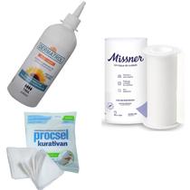 Kit Para Tratamento De Lesões 1 Curativo Gaze + 1 Óleo Dermatrol + 1 Fita Microporosa