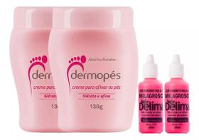 Kit para Tratamento de Pé Rachado e Ressecado: 2 Dermopés + 2 Loção Delima Milagroso