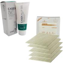 Kit Para Tratar Escaras Lesões Cicatrizar Feridas 1 Tubo De Hidrogel Casex 85g + 5 Curativos Alginato De Calcio 10x10cm