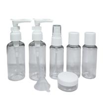Kit Para Viagem Com 7 Frascos Branco Domni Kit Para Viagem Com 7 Frascos Branco Domni