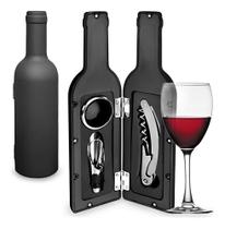 Kit Para Vinho 3 Pçs Inox Com Garrafa Abridor Anel Anti Gota Kit Para Vinho 3 Pçs Inox Com Garrafa Abridor Anel Anti Gota