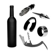 Kit Para Vinho 5 Peças Com Saca Rolha - Corta Lacre