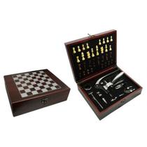 Kit Para Vinho 9 Peças Com Maleta Jogo De Xadrez - 877015KIT