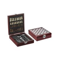 Kit para Vinho com 4 Peças e Jogo de Xadrez - Hauskraft