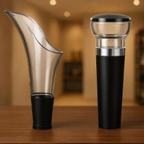 Kit Para Vinho Com Bico Aerador Tampa A Vácuo Cortador de Lacre Abridor