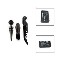 Kit Para Vinho Com Estojo Lata Presente 3 Peças