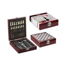 Kit Para Vinho Jogo de Xadrez C/ 4 Peças Hauskraft