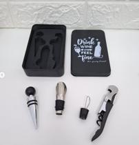 Kit para vinho lata com 3 peças Unyhome