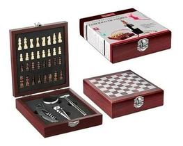 Kit Para Vinho Xadrez 4 Pçs