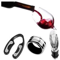 Kit para vinhos 3 peças Tampa Dosador Anel Corta Lacre Acessórios
