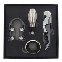 Kit Para Vinhos 4 Peças Acessórios Estojo Presentes Abridor Kit Para Vinhos 4 Peças Acessórios Estojo Presentes Abridor