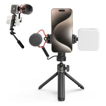 Kit Para Vlog Mobile Smallrig Vk-50ii Completo Com Tripé Extensor, Luz Led E Microfone Kit Para Vlog Mobile Smallrig Vk-50ii Completo Com Tripé Extensor, Luz Led E Microfone