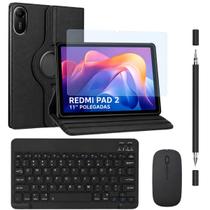 Kit para Xiaomi Redmi Pad 2 Capa Giratória Película Caneta Touch Pencil Teclado Mouse Kit para Xiaomi Redmi Pad 2 Capa Giratória Película Caneta Touch Pencil Teclado Mouse