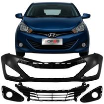 Kit Parachoque Dianteiro com Grade Central e Grade Milha com Furo HB20 2012 a 2016