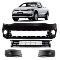 Kit Parachoque Dianteiro Saveiro G6 2013 14 15 16 Preto Liso