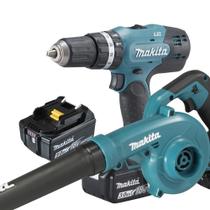 Kit Paraf./Furadeira de Imp. à Bateria + Soprador + Bateria e Carregador - Makita KITDHP453+DUB Kit Paraf./Furadeira de Imp. à Bateria + Soprador + Bateria e Carregador - Makita KITDHP453+DUB