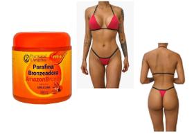 Kit Parafina Bronzeadora - Amazonbronze - Pharmakos - 180g Brinde Biquíni