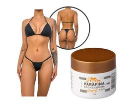 KIT Parafina Bronzeadora Gold Lorkin 30G com Biquíni para Marquinha tipo Fita em Tecido Preto (Tamanho único)