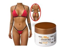 KIT Parafina Bronzeadora Gold Lorkin 30G Com Biquíni para Marquinha tipo Fita em Tecido Vermelho Ocidental (Tamanho único)