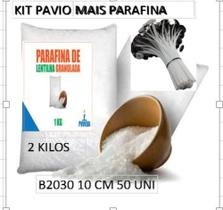 kit parafina mais 50 pavios de 10 cm