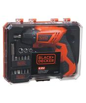 Kit Parafusadeira a Bateria Black&Decker 1/4" com LED 15 Acessórios
