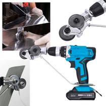 Kit Parafusadeira Cortador Chapa Aço Alumínio Tesoura