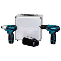Kit Parafusadeira de Impacto + Furadeira e Parafusadeira 12V LCT204 com 2 Baterias, Carregador e Maleta - Makita Kit Parafusadeira de Impacto + Furadeira e Parafusadeira 12V LCT204 com 2 Baterias, Carregador e Maleta - Makita