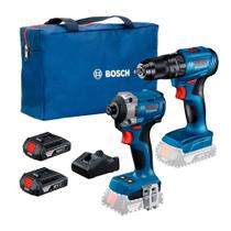 Kit Parafusadeira e Furadeira 2 Bat 2AH 18V Bivolt Com Bolsa GSB185Li + GDR18V215 Bosch Kit Parafusadeira e Furadeira 2 Bat 2AH 18V Bivolt Com Bolsa GSB185Li + GDR18V215 Bosch