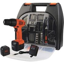 Kit Parafusadeira e Furadeira 3/8" (10mm) 12V Bivolt, com 101 Acessórios e Maleta - Black e Decker