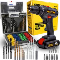 Kit Parafusadeira e Furadeira 3/8 a Bateria com Jogo de Brocas e Buchas 300 Peças Profissional